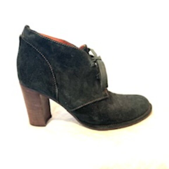 Virgola Dark Green Suede Heel Boots - Picture 3 of 4
